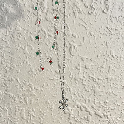 Necklace Snowflake Layered