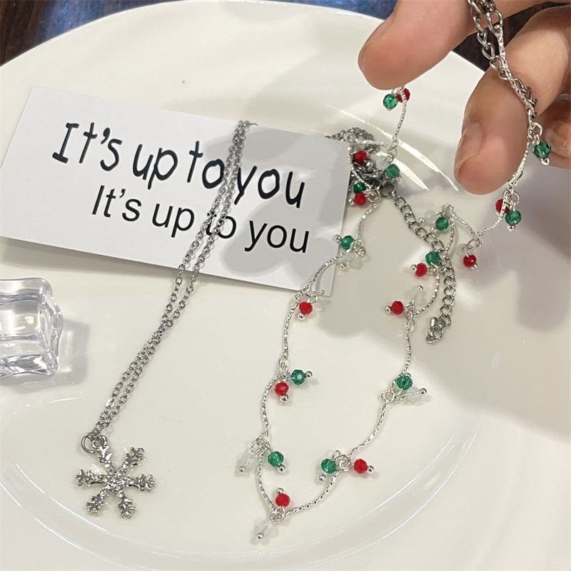 Necklace Snowflake Layered