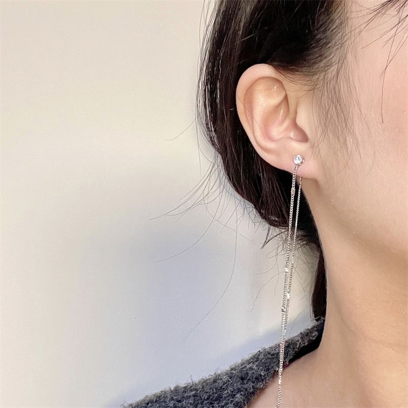 Threader Rhinestone Earring