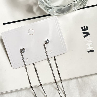 Threader Rhinestone Earring