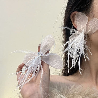 Drop Floral Fringed Earring