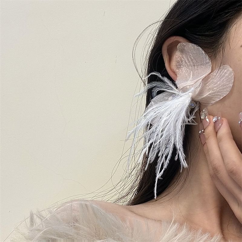 Drop Floral Fringed Earring