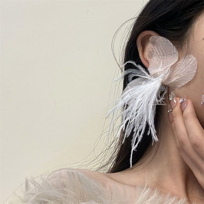 Drop Floral Fringed Earring