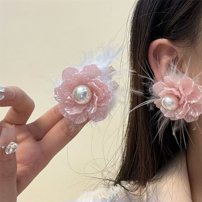 Floral Frayed Earring Drop
