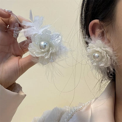 Floral Frayed Earring Drop