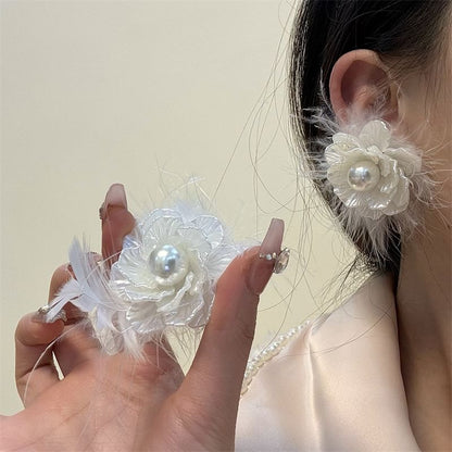 Floral Frayed Earring Drop