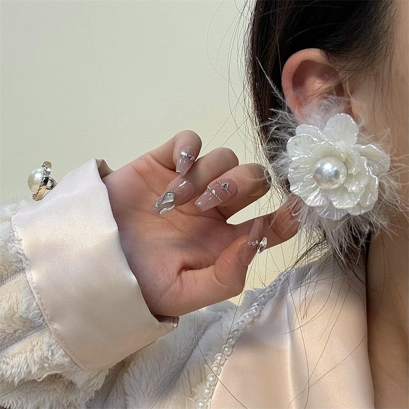 Floral Frayed Earring Drop
