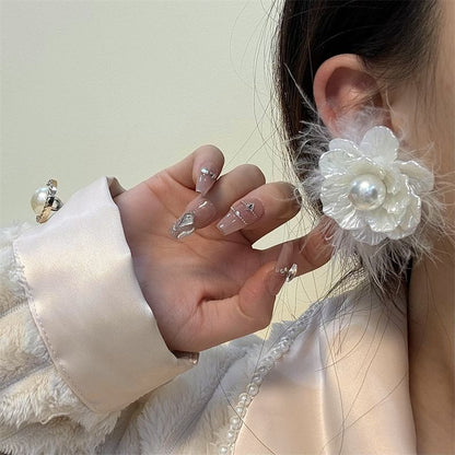 Floral Frayed Earring Drop