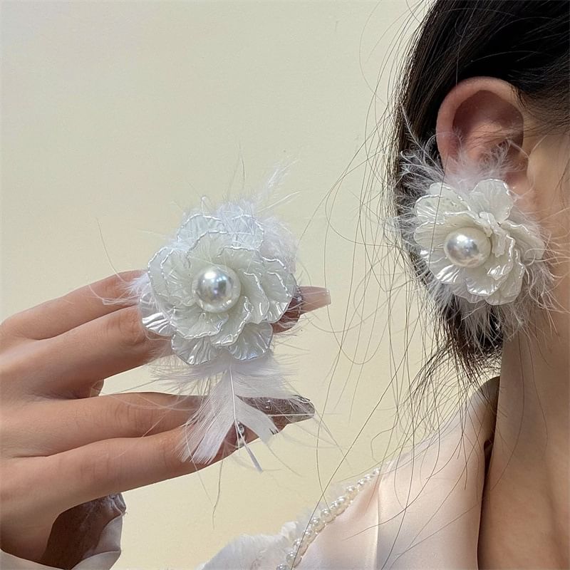 Floral Frayed Earring Drop