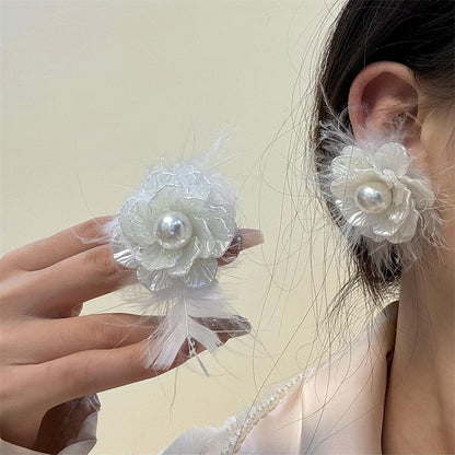 Floral Frayed Earring Drop