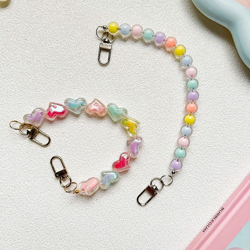 Heart / Faux Pearl / Bead Phone Strap