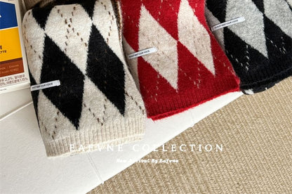 Scarf Argyle Knit