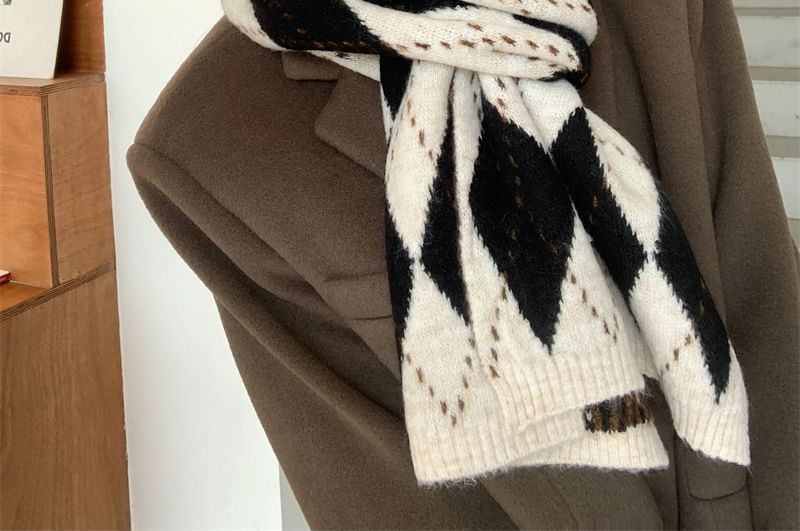 Scarf Argyle Knit