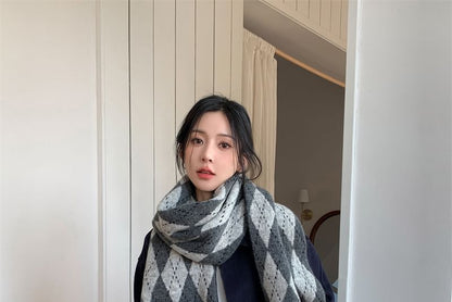 Scarf Argyle Knit