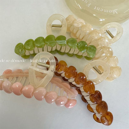 Pince à cheveux en acétate en forme de cœur