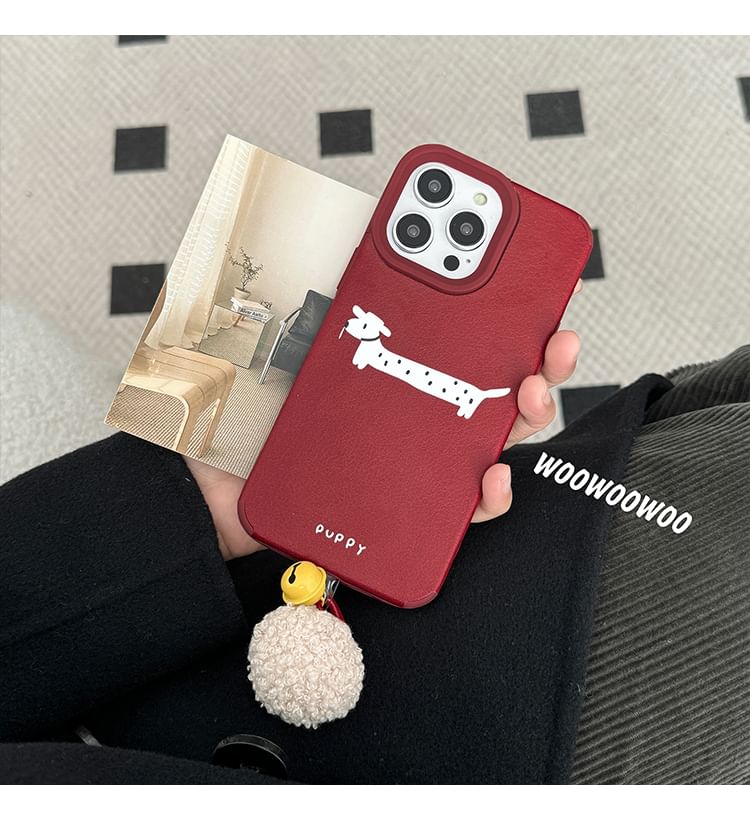 Case Dog Bell Phone Pom