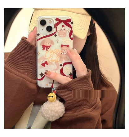 Animal Ribbon Bell Pom Pom Phone Case