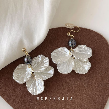 Floral Earring Drop Clip-On