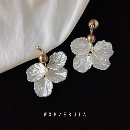 Floral Earring Drop Clip-On