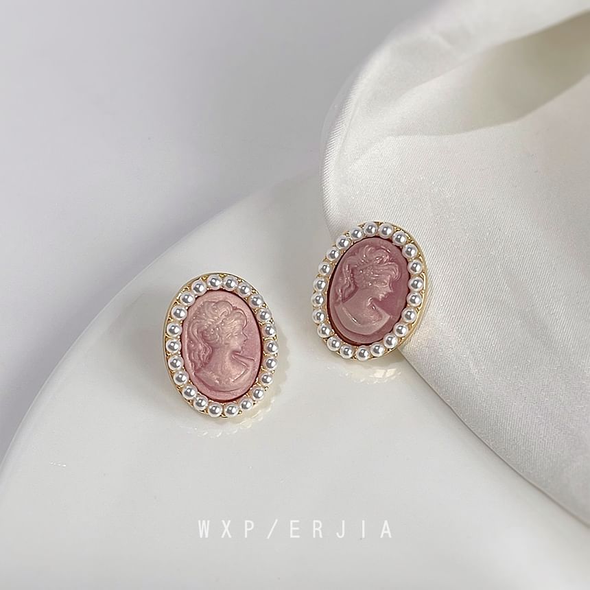 Earring Face Clip-On Pearl Faux