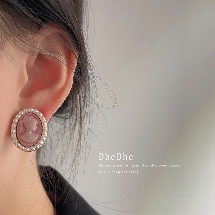 Earring Face Clip-On Pearl Faux