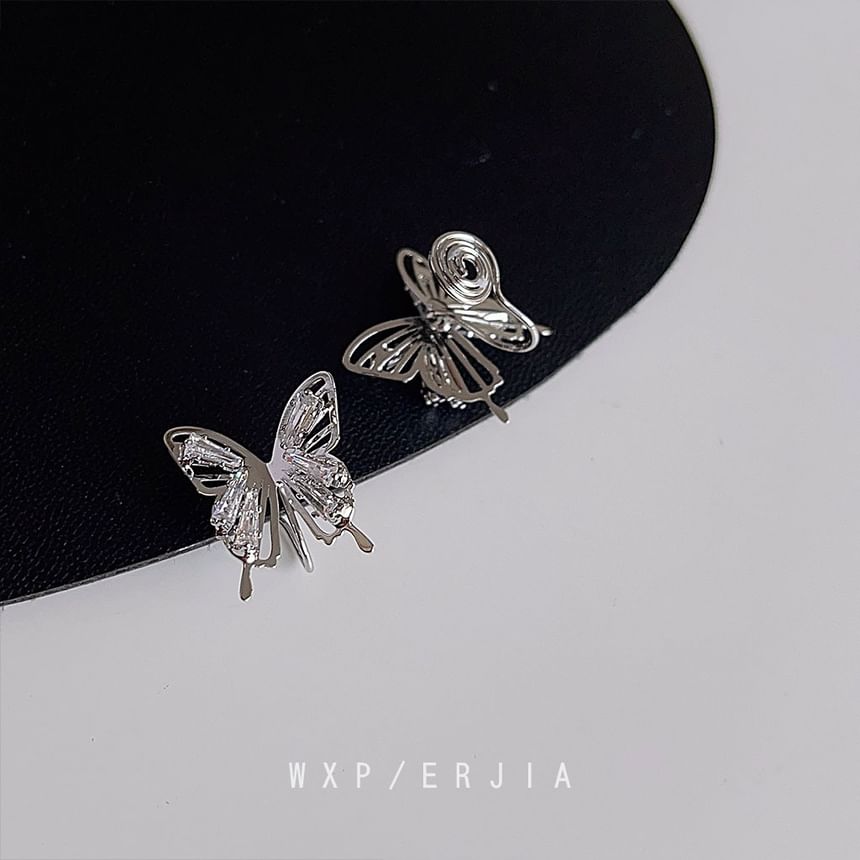 Clip-On Earring Butterfly Rhinestone