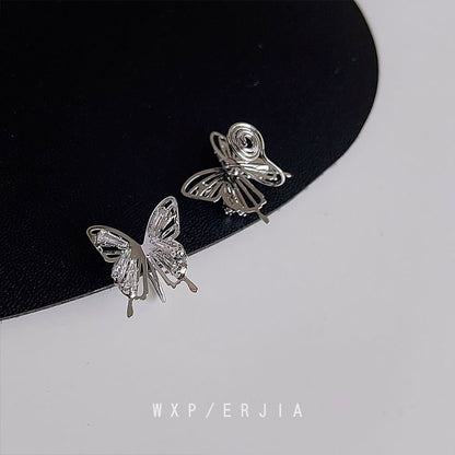 Clip-On Earring Butterfly Rhinestone