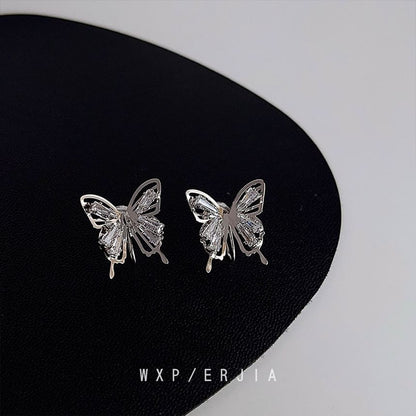 Clip-On Earring Butterfly Rhinestone
