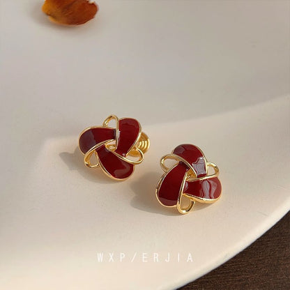 Clip-On Earring Geometric Glaze