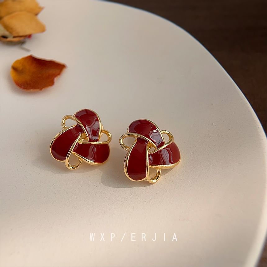 Clip-On Earring Geometric Glaze