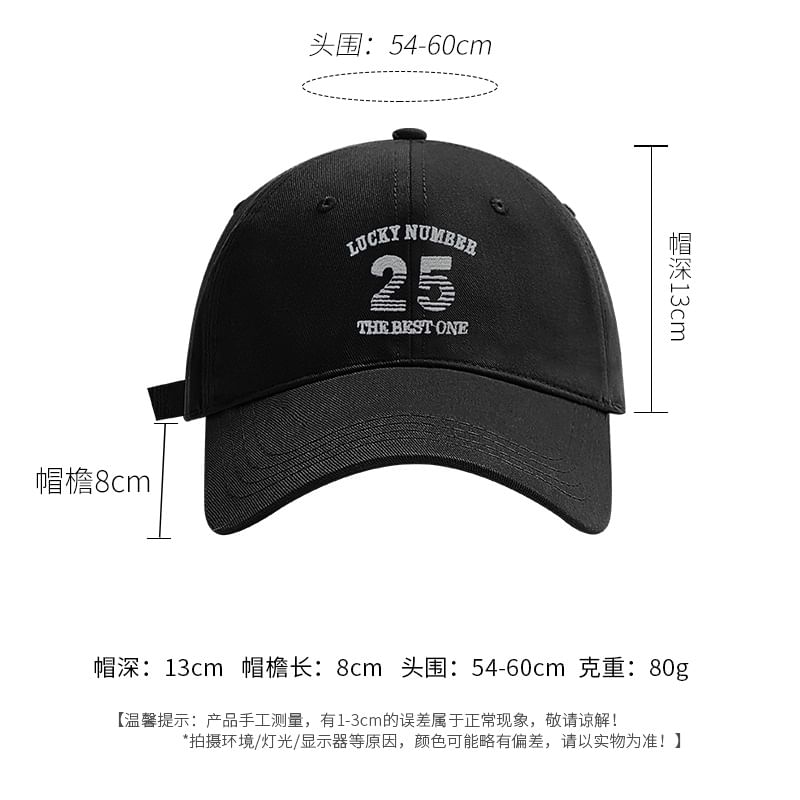 Baseball Cap Number Embroidered