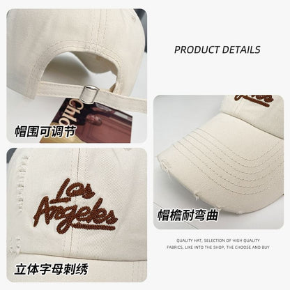 Cap Distressed Embroidered Baseball Lettering