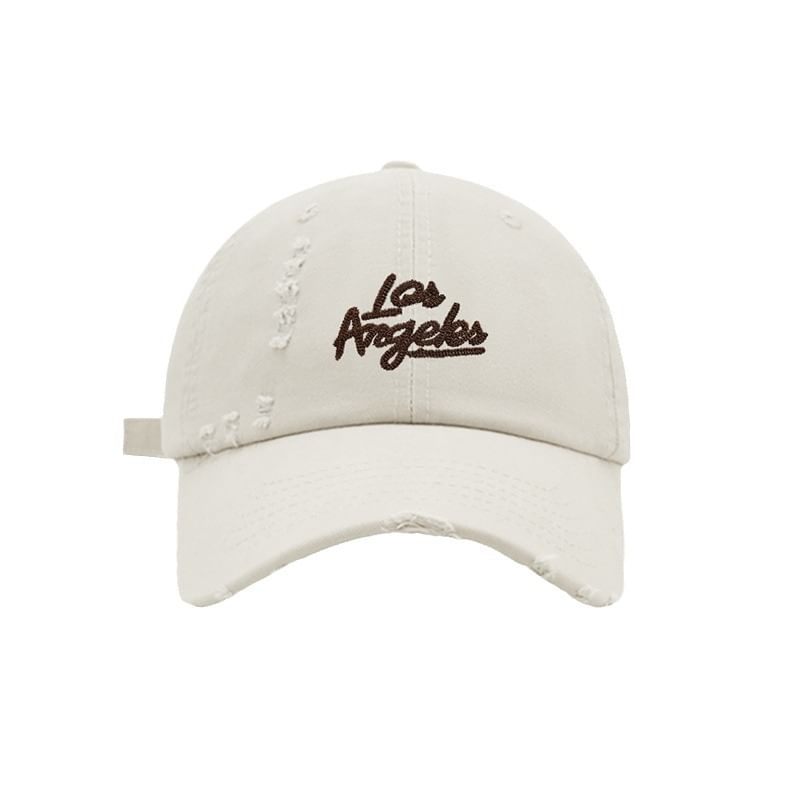 Cap Distressed Embroidered Baseball Lettering