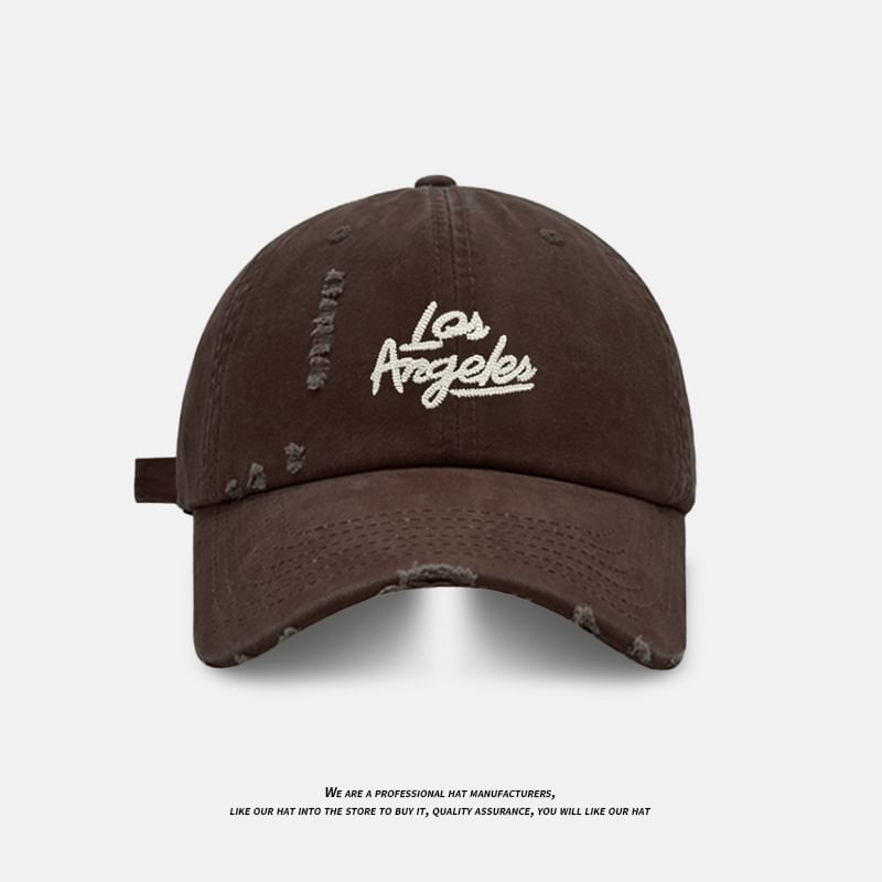 Cap Distressed Embroidered Baseball Lettering
