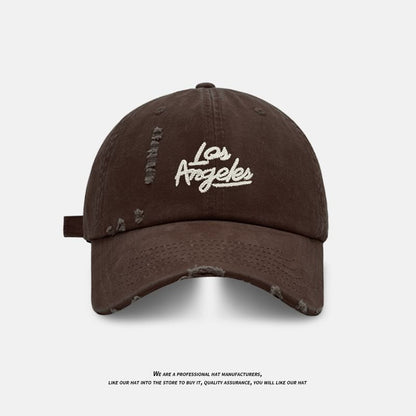 Cap Distressed Embroidered Baseball Lettering