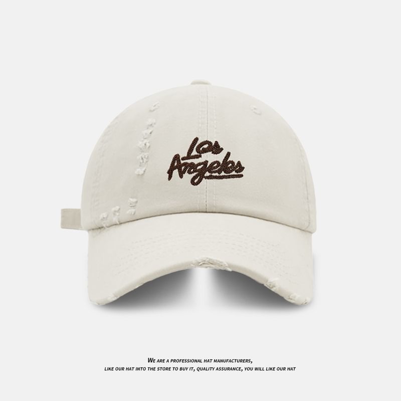 Cap Distressed Embroidered Baseball Lettering