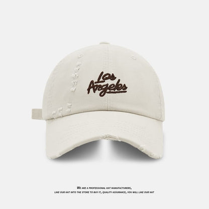 Cap Distressed Embroidered Baseball Lettering