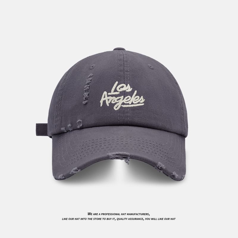 Cap Distressed Embroidered Baseball Lettering