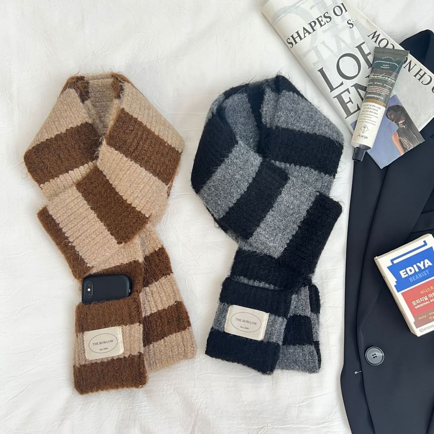 Light Knit Striped Scarf