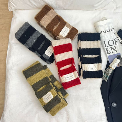 Light Knit Striped Scarf