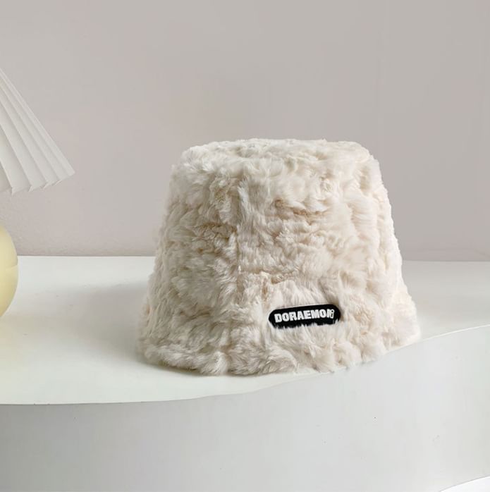 Lettering Fleece Bucket Hat