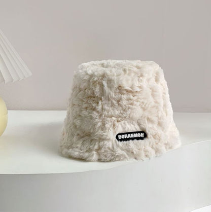 Lettering Fleece Bucket Hat