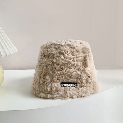 Lettering Fleece Bucket Hat