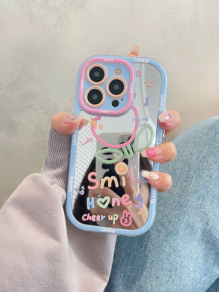 Tulip Lettering Mirrored Phone Case