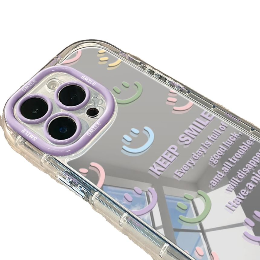 Smiley Lettering Mirrored Phone Case