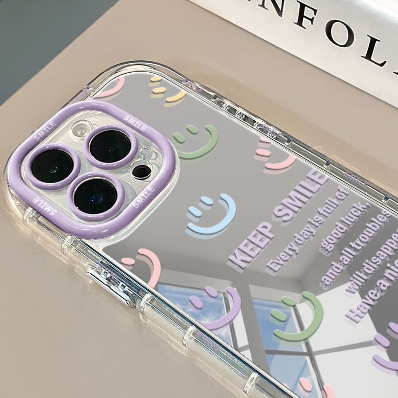 Smiley Lettering Mirrored Phone Case