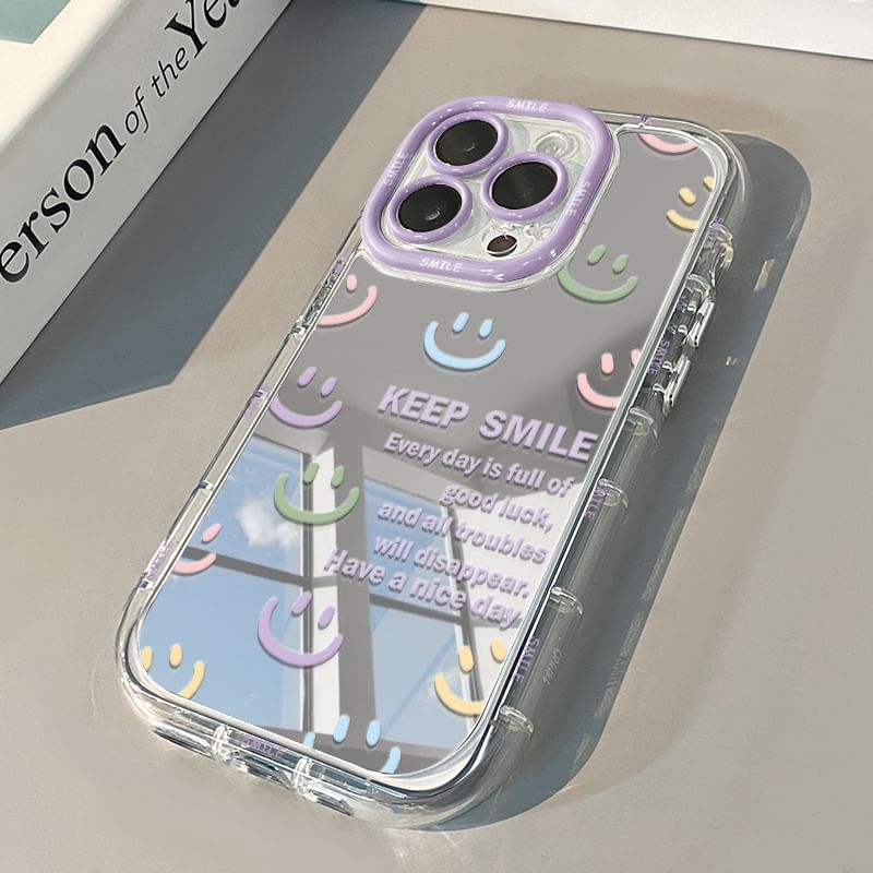 Smiley Lettering Mirrored Phone Case