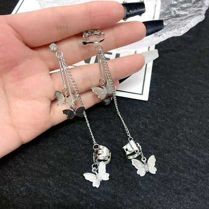 Bow Drop Earring / Clip-On Earring with Ear Cuff