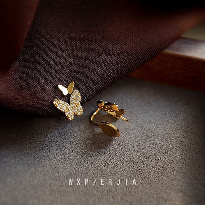 Rhinestone Alloy Butterfly Cuff Ear
