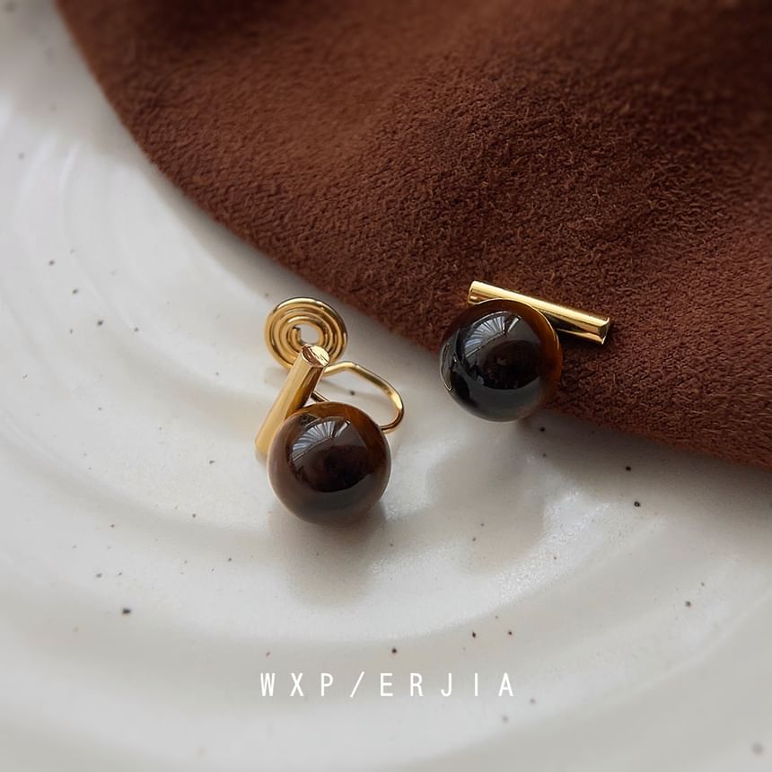 Alloy Faux Bead Gemstone Cuff Ear